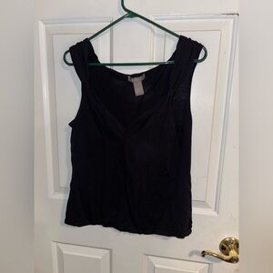 Y2K Kenar Black Tank Top